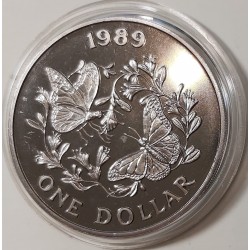 Bermuda  $1 Dollar Proof Monarch Butterfly Coin 1989